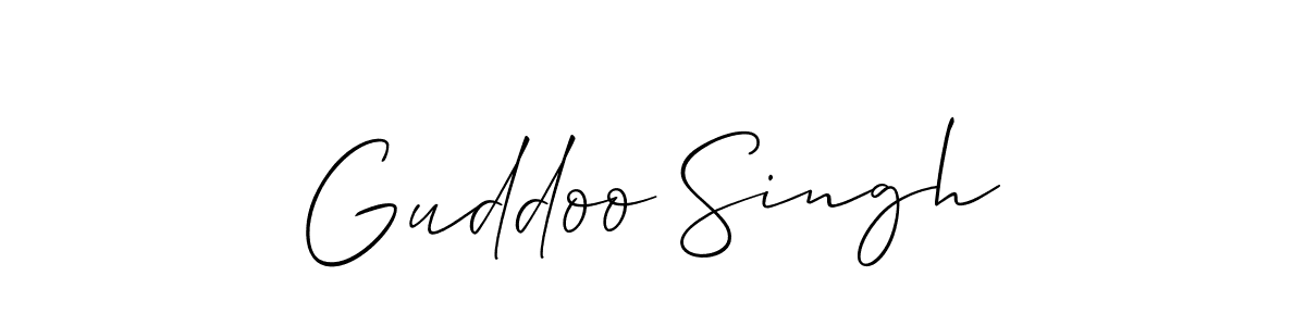 Allison_Script is a professional signature style that is perfect for those who want to add a touch of class to their signature. It is also a great choice for those who want to make their signature more unique. Get Guddoo Singh name to fancy signature for free. Guddoo Singh signature style 2 images and pictures png
