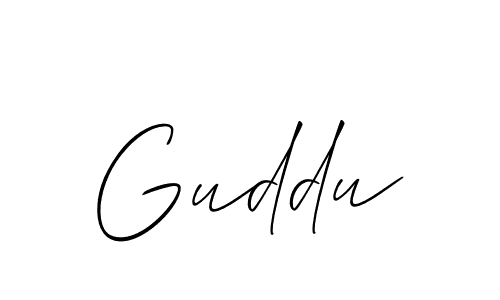 Create a beautiful signature design for name Guddu. With this signature (Allison_Script) fonts, you can make a handwritten signature for free. Guddu signature style 2 images and pictures png