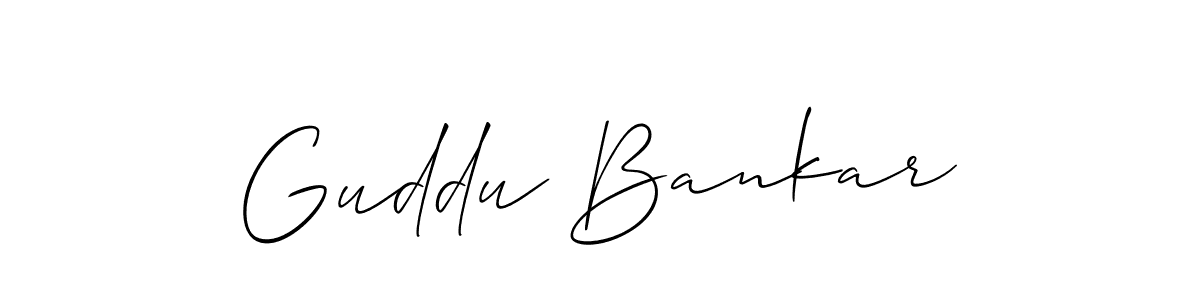 Design your own signature with our free online signature maker. With this signature software, you can create a handwritten (Allison_Script) signature for name Guddu Bankar. Guddu Bankar signature style 2 images and pictures png