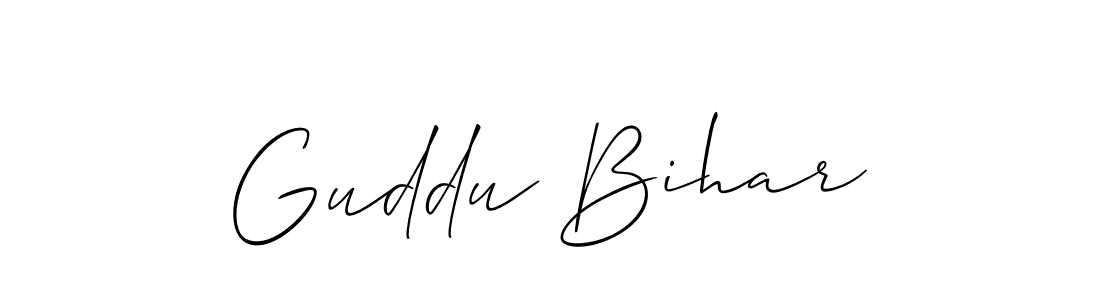 Allison_Script is a professional signature style that is perfect for those who want to add a touch of class to their signature. It is also a great choice for those who want to make their signature more unique. Get Guddu Bihar name to fancy signature for free. Guddu Bihar signature style 2 images and pictures png