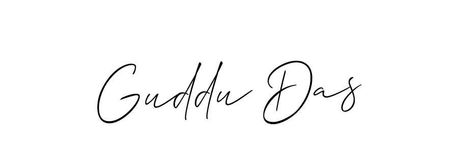 Design your own signature with our free online signature maker. With this signature software, you can create a handwritten (Allison_Script) signature for name Guddu Das. Guddu Das signature style 2 images and pictures png
