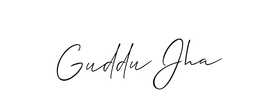 Best and Professional Signature Style for Guddu Jha. Allison_Script Best Signature Style Collection. Guddu Jha signature style 2 images and pictures png