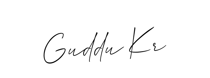 Design your own signature with our free online signature maker. With this signature software, you can create a handwritten (Allison_Script) signature for name Guddu Kr. Guddu Kr signature style 2 images and pictures png