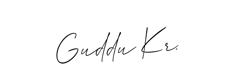 Make a beautiful signature design for name Guddu Kr.. With this signature (Allison_Script) style, you can create a handwritten signature for free. Guddu Kr. signature style 2 images and pictures png