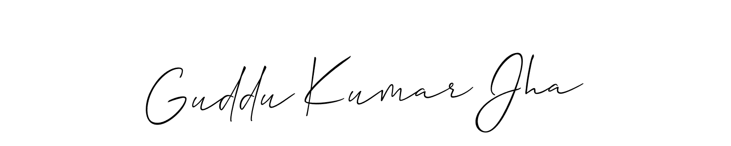 How to Draw Guddu Kumar Jha signature style? Allison_Script is a latest design signature styles for name Guddu Kumar Jha. Guddu Kumar Jha signature style 2 images and pictures png