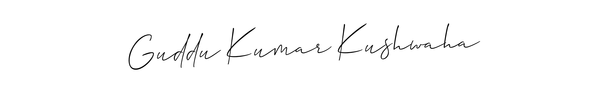 Use a signature maker to create a handwritten signature online. With this signature software, you can design (Allison_Script) your own signature for name Guddu Kumar Kushwaha. Guddu Kumar Kushwaha signature style 2 images and pictures png