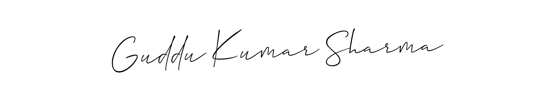 if you are searching for the best signature style for your name Guddu Kumar Sharma. so please give up your signature search. here we have designed multiple signature styles  using Allison_Script. Guddu Kumar Sharma signature style 2 images and pictures png