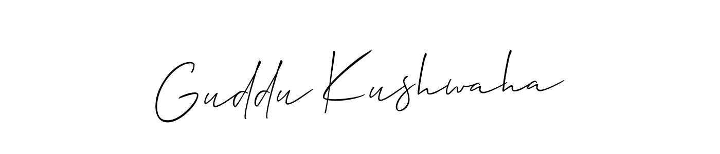 You should practise on your own different ways (Allison_Script) to write your name (Guddu Kushwaha) in signature. don't let someone else do it for you. Guddu Kushwaha signature style 2 images and pictures png