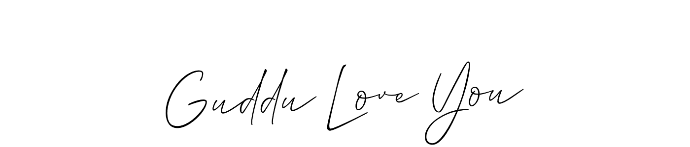 Create a beautiful signature design for name Guddu Love You. With this signature (Allison_Script) fonts, you can make a handwritten signature for free. Guddu Love You signature style 2 images and pictures png