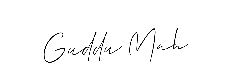 The best way (Allison_Script) to make a short signature is to pick only two or three words in your name. The name Guddu Mah include a total of six letters. For converting this name. Guddu Mah signature style 2 images and pictures png