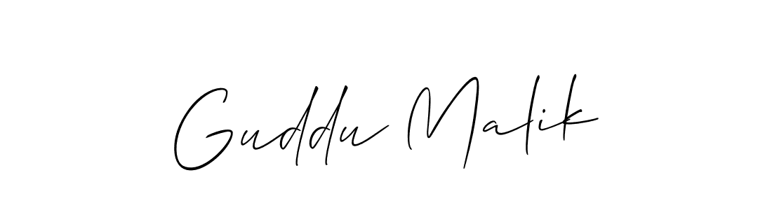 It looks lik you need a new signature style for name Guddu Malik. Design unique handwritten (Allison_Script) signature with our free signature maker in just a few clicks. Guddu Malik signature style 2 images and pictures png