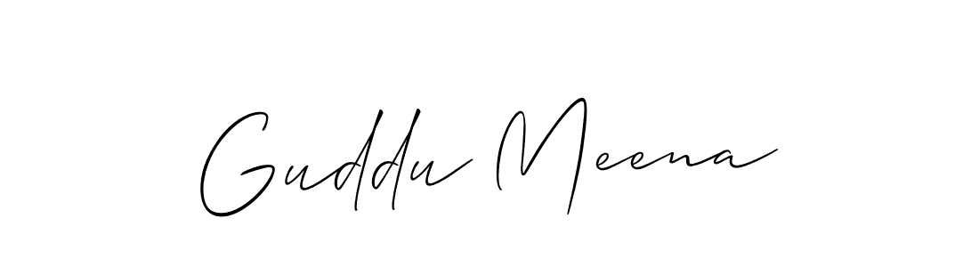 if you are searching for the best signature style for your name Guddu Meena. so please give up your signature search. here we have designed multiple signature styles  using Allison_Script. Guddu Meena signature style 2 images and pictures png