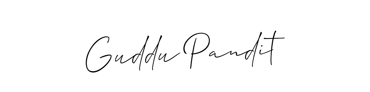 Create a beautiful signature design for name Guddu Pandit. With this signature (Allison_Script) fonts, you can make a handwritten signature for free. Guddu Pandit signature style 2 images and pictures png