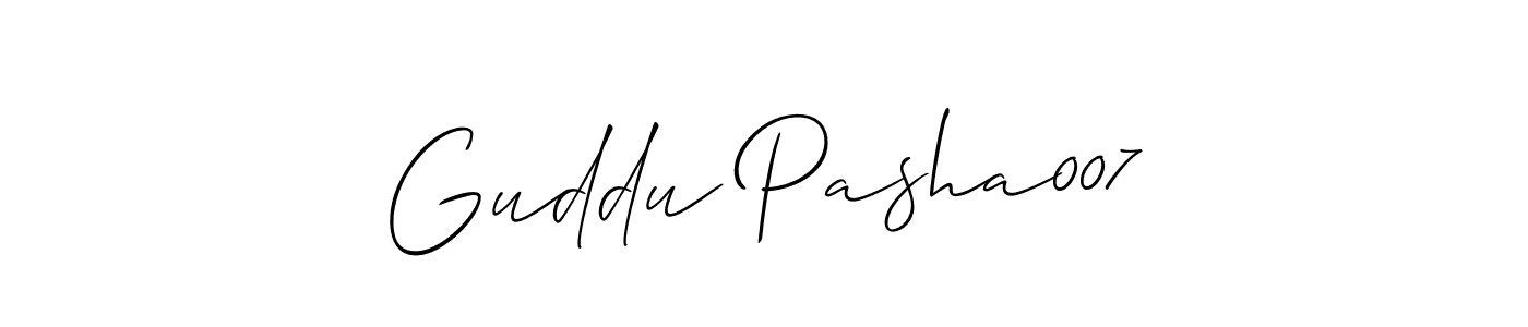 Allison_Script is a professional signature style that is perfect for those who want to add a touch of class to their signature. It is also a great choice for those who want to make their signature more unique. Get Guddu Pasha007 name to fancy signature for free. Guddu Pasha007 signature style 2 images and pictures png