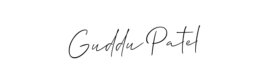 Also we have Guddu Patel name is the best signature style. Create professional handwritten signature collection using Allison_Script autograph style. Guddu Patel signature style 2 images and pictures png