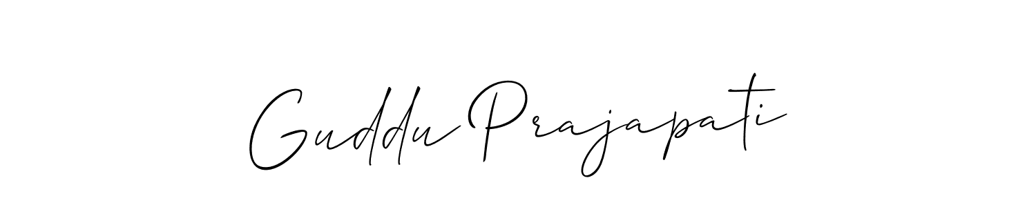 Make a beautiful signature design for name Guddu Prajapati. With this signature (Allison_Script) style, you can create a handwritten signature for free. Guddu Prajapati signature style 2 images and pictures png