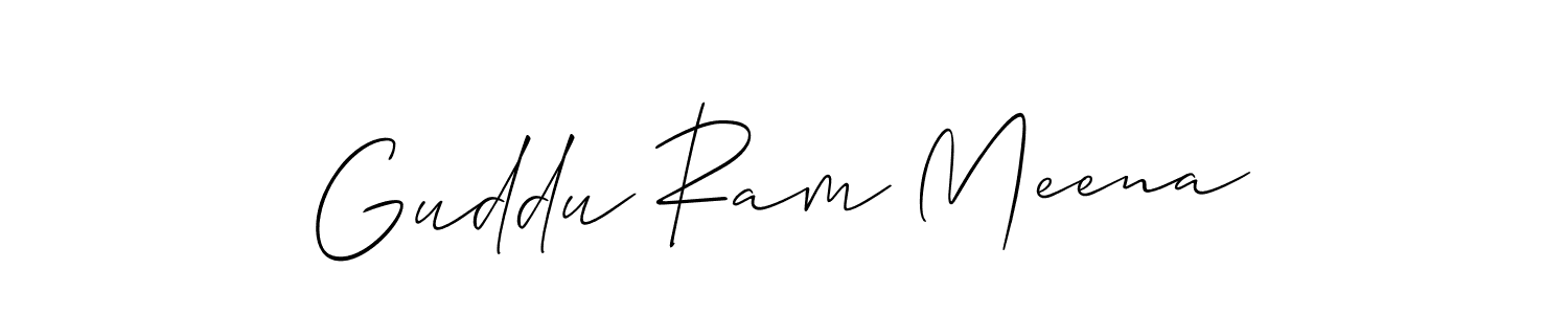 Make a beautiful signature design for name Guddu Ram Meena. With this signature (Allison_Script) style, you can create a handwritten signature for free. Guddu Ram Meena signature style 2 images and pictures png