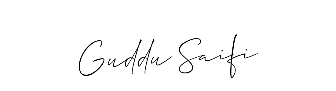 Also You can easily find your signature by using the search form. We will create Guddu Saifi name handwritten signature images for you free of cost using Allison_Script sign style. Guddu Saifi signature style 2 images and pictures png