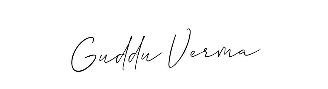 Make a short Guddu Verma signature style. Manage your documents anywhere anytime using Allison_Script. Create and add eSignatures, submit forms, share and send files easily. Guddu Verma signature style 2 images and pictures png