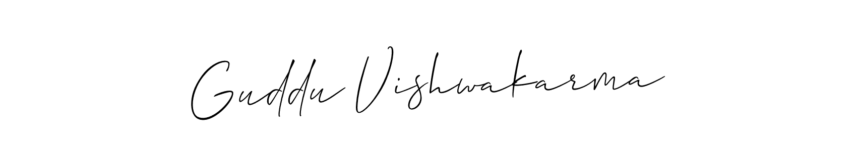 You should practise on your own different ways (Allison_Script) to write your name (Guddu Vishwakarma) in signature. don't let someone else do it for you. Guddu Vishwakarma signature style 2 images and pictures png