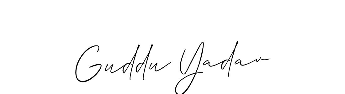 Also You can easily find your signature by using the search form. We will create Guddu Yadav name handwritten signature images for you free of cost using Allison_Script sign style. Guddu Yadav signature style 2 images and pictures png