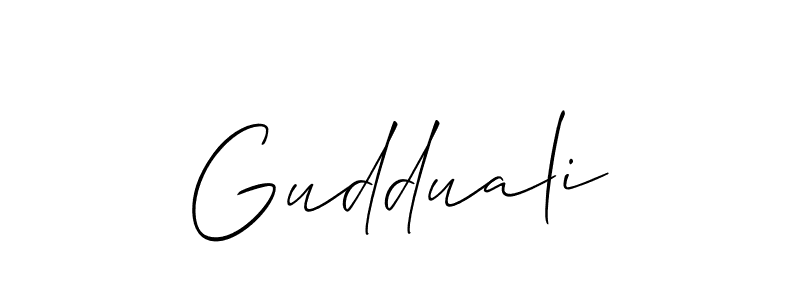 Also we have Gudduali name is the best signature style. Create professional handwritten signature collection using Allison_Script autograph style. Gudduali signature style 2 images and pictures png