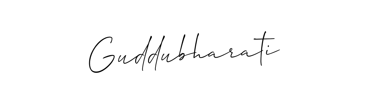 Use a signature maker to create a handwritten signature online. With this signature software, you can design (Allison_Script) your own signature for name Guddubharati. Guddubharati signature style 2 images and pictures png