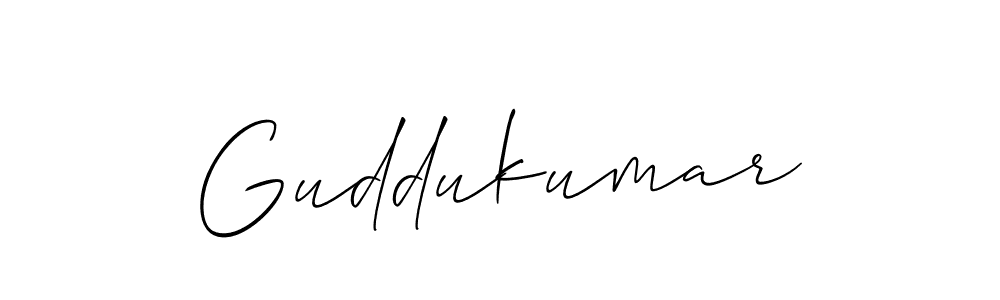 How to make Guddukumar signature? Allison_Script is a professional autograph style. Create handwritten signature for Guddukumar name. Guddukumar signature style 2 images and pictures png
