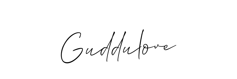 if you are searching for the best signature style for your name Guddulove. so please give up your signature search. here we have designed multiple signature styles  using Allison_Script. Guddulove signature style 2 images and pictures png