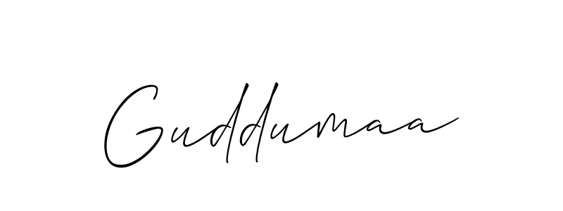 Use a signature maker to create a handwritten signature online. With this signature software, you can design (Allison_Script) your own signature for name Guddumaa. Guddumaa signature style 2 images and pictures png