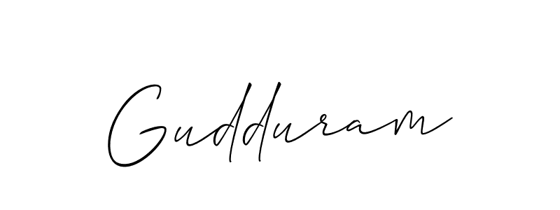 It looks lik you need a new signature style for name Gudduram. Design unique handwritten (Allison_Script) signature with our free signature maker in just a few clicks. Gudduram signature style 2 images and pictures png