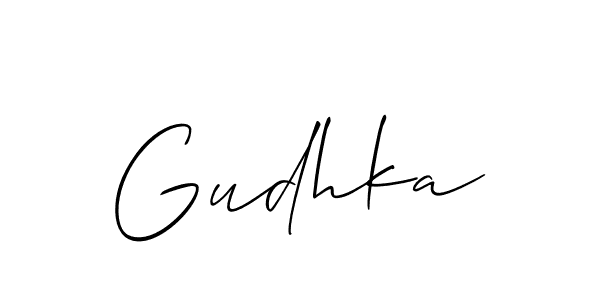 You should practise on your own different ways (Allison_Script) to write your name (Gudhka) in signature. don't let someone else do it for you. Gudhka signature style 2 images and pictures png