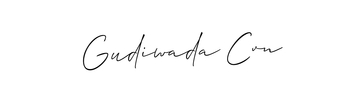 Also we have Gudiwada Cvn name is the best signature style. Create professional handwritten signature collection using Allison_Script autograph style. Gudiwada Cvn signature style 2 images and pictures png