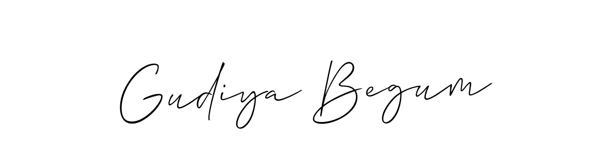 Make a beautiful signature design for name Gudiya Begum. With this signature (Allison_Script) style, you can create a handwritten signature for free. Gudiya Begum signature style 2 images and pictures png