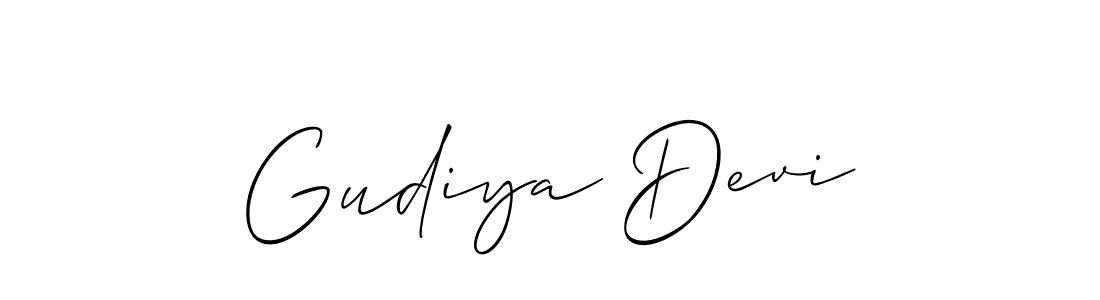 Make a beautiful signature design for name Gudiya Devi. With this signature (Allison_Script) style, you can create a handwritten signature for free. Gudiya Devi signature style 2 images and pictures png