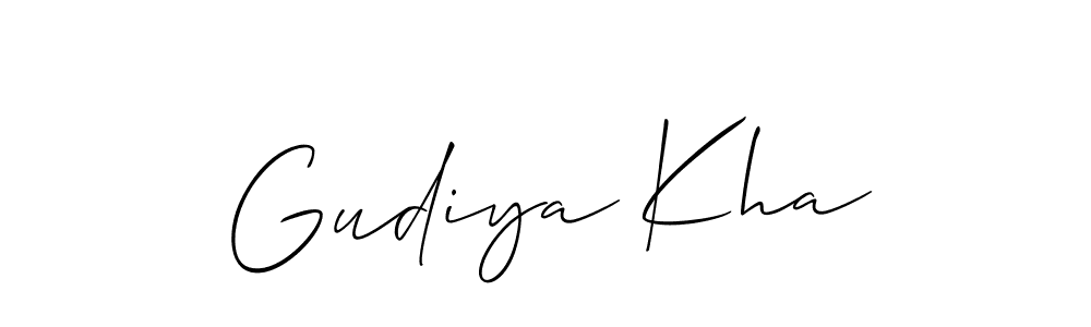 Make a beautiful signature design for name Gudiya Kha. With this signature (Allison_Script) style, you can create a handwritten signature for free. Gudiya Kha signature style 2 images and pictures png