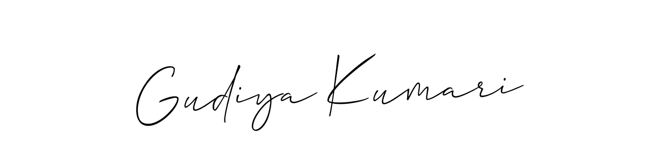 You should practise on your own different ways (Allison_Script) to write your name (Gudiya Kumari) in signature. don't let someone else do it for you. Gudiya Kumari signature style 2 images and pictures png