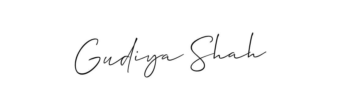 Also You can easily find your signature by using the search form. We will create Gudiya Shah name handwritten signature images for you free of cost using Allison_Script sign style. Gudiya Shah signature style 2 images and pictures png