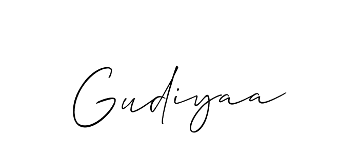 How to make Gudiyaa signature? Allison_Script is a professional autograph style. Create handwritten signature for Gudiyaa name. Gudiyaa signature style 2 images and pictures png