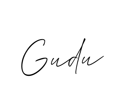 Also You can easily find your signature by using the search form. We will create Gudu name handwritten signature images for you free of cost using Allison_Script sign style. Gudu signature style 2 images and pictures png