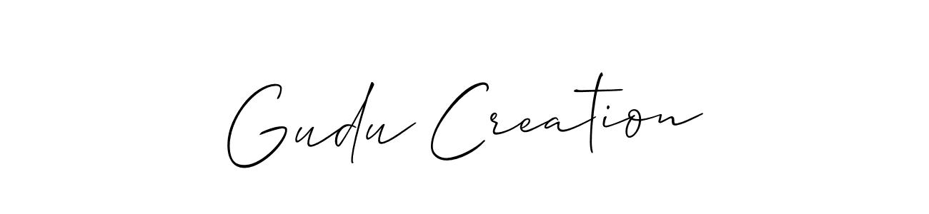 How to make Gudu Creation signature? Allison_Script is a professional autograph style. Create handwritten signature for Gudu Creation name. Gudu Creation signature style 2 images and pictures png