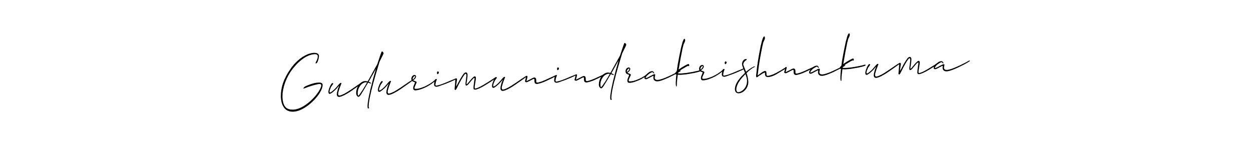 Create a beautiful signature design for name Gudurimunindrakrishnakuma. With this signature (Allison_Script) fonts, you can make a handwritten signature for free. Gudurimunindrakrishnakuma signature style 2 images and pictures png