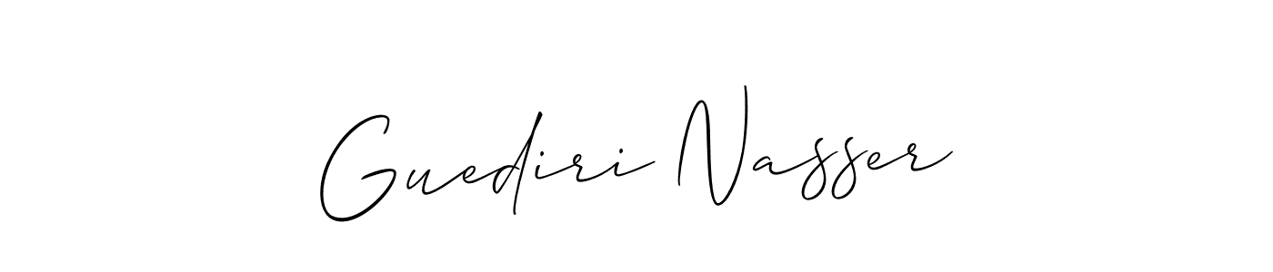 Similarly Allison_Script is the best handwritten signature design. Signature creator online .You can use it as an online autograph creator for name Guediri Nasser. Guediri Nasser signature style 2 images and pictures png