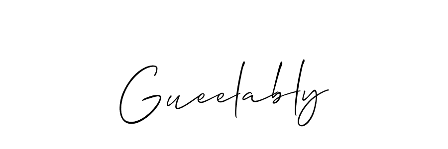 Use a signature maker to create a handwritten signature online. With this signature software, you can design (Allison_Script) your own signature for name Gueelably. Gueelably signature style 2 images and pictures png
