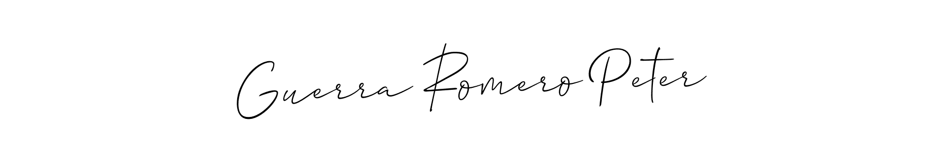 Make a short Guerra Romero Peter signature style. Manage your documents anywhere anytime using Allison_Script. Create and add eSignatures, submit forms, share and send files easily. Guerra Romero Peter signature style 2 images and pictures png