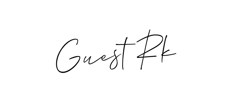 It looks lik you need a new signature style for name Guest Rk. Design unique handwritten (Allison_Script) signature with our free signature maker in just a few clicks. Guest Rk signature style 2 images and pictures png