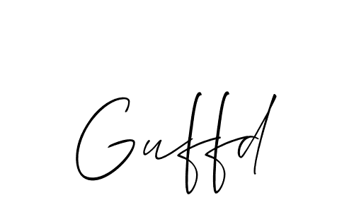 The best way (Allison_Script) to make a short signature is to pick only two or three words in your name. The name Guffd include a total of six letters. For converting this name. Guffd signature style 2 images and pictures png