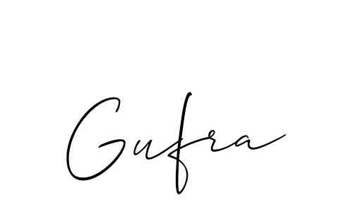 Design your own signature with our free online signature maker. With this signature software, you can create a handwritten (Allison_Script) signature for name Gufra. Gufra signature style 2 images and pictures png
