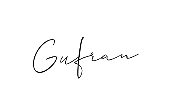 Create a beautiful signature design for name Gufran. With this signature (Allison_Script) fonts, you can make a handwritten signature for free. Gufran signature style 2 images and pictures png