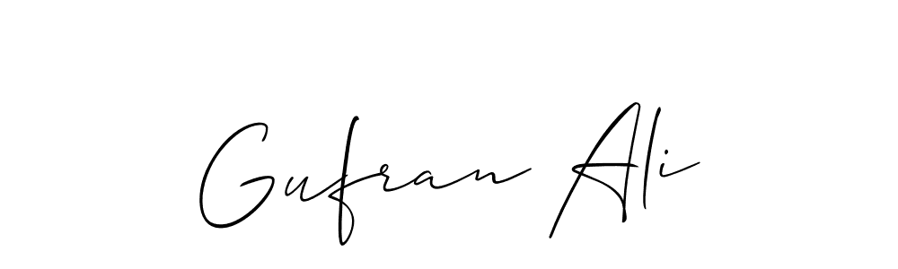 Make a beautiful signature design for name Gufran Ali. With this signature (Allison_Script) style, you can create a handwritten signature for free. Gufran Ali signature style 2 images and pictures png